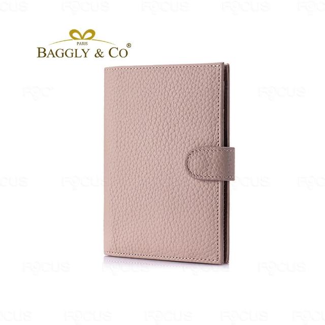 【BAGGLY&CO】雙11 格拉蒂RFID防盜刷頭層牛皮多夾層錢包護照夾 粉/藕/紫/淺綠/焦糖/