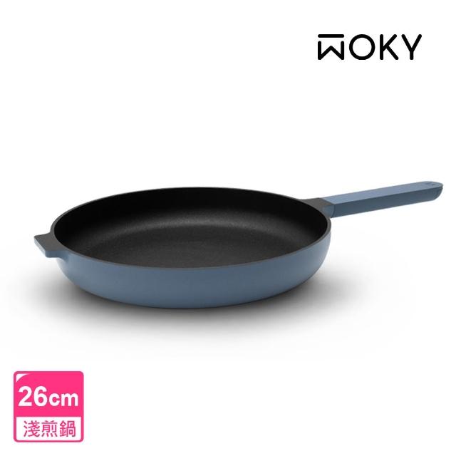 【WOKY 沃廚】哈哈鍋2.0雙鍋組-26cm淺煎鍋+28cm深煎鍋(Ticera系列/不沾鍋/平底鍋)
