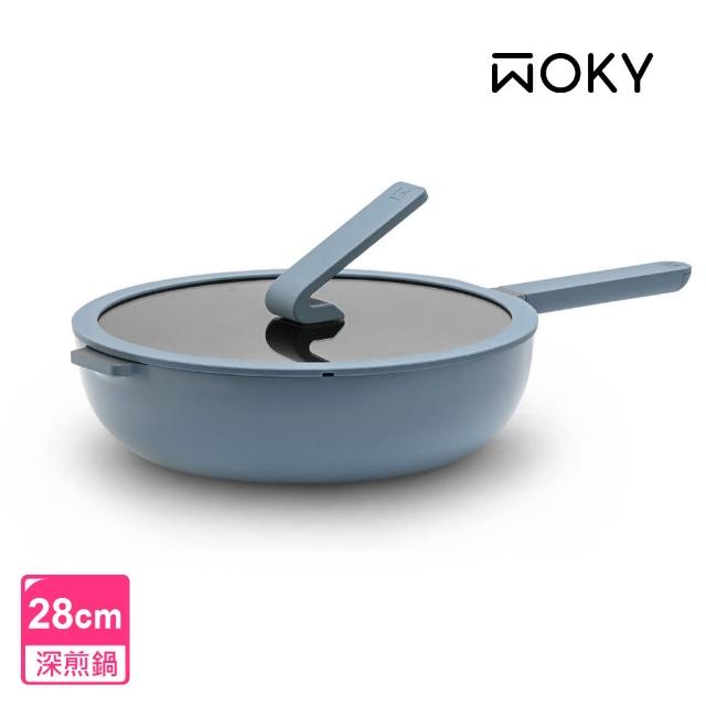 【WOKY 沃廚】哈哈鍋2.0雙鍋組-26cm淺煎鍋+28cm深煎鍋(Ticera系列/不沾鍋/平底鍋)