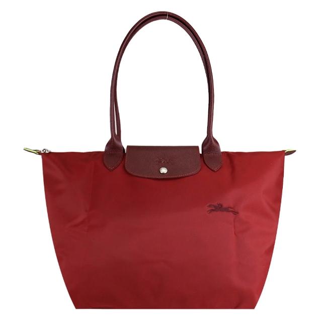 【LONGCHAMP】經典原創/刺繡長把再生尼龍摺疊肩背水餃包(大/多色選)