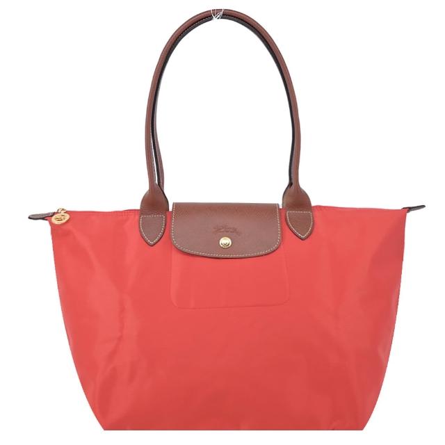 【LONGCHAMP】經典原創/刺繡長把再生尼龍摺疊肩背水餃包(大/多色選)