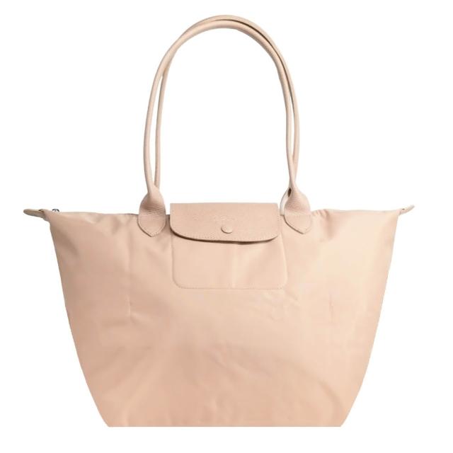 【LONGCHAMP】經典原創/刺繡長把再生尼龍摺疊肩背水餃包(大/多色選)