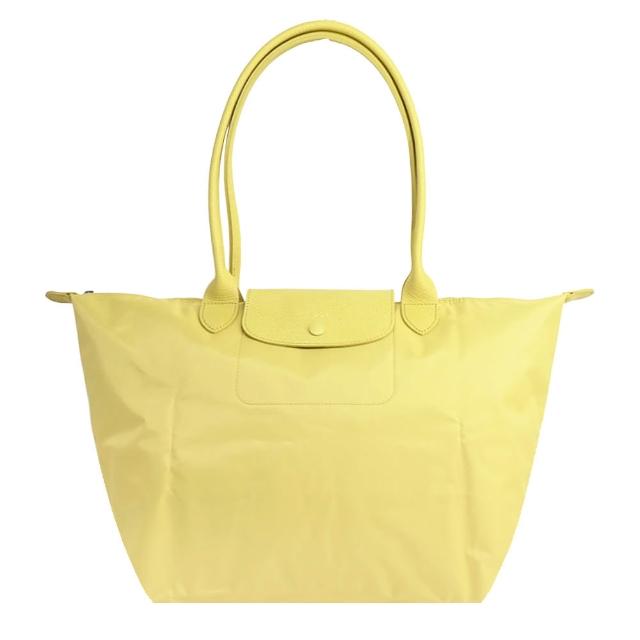 【LONGCHAMP】經典原創/刺繡長把再生尼龍摺疊肩背水餃包(大/多色選)