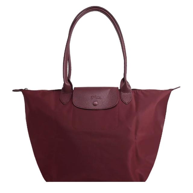【LONGCHAMP】經典原創/刺繡長把再生尼龍摺疊肩背水餃包(大/多色選)