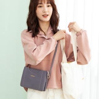 CHENSON】三明治夾層6卡手機包斜背包小包包(CG84539) - momo購物網