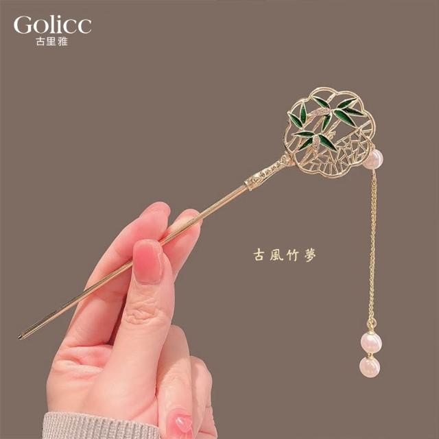 【Gulicc 古莉可】髮釵 優雅搖步 氣質髮簪 流蘇頭飾(雙11 生日 耶誕 髮飾 頭飾  髮簪 中國風 古典)