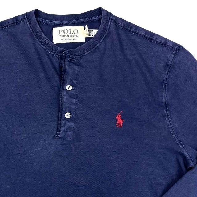 【RALPH LAUREN】亨利領 紅馬 Ralph Lauren 刷舊感 薄長袖 小馬 長袖 T恤 純棉 polo 上衣 (9853BC5)