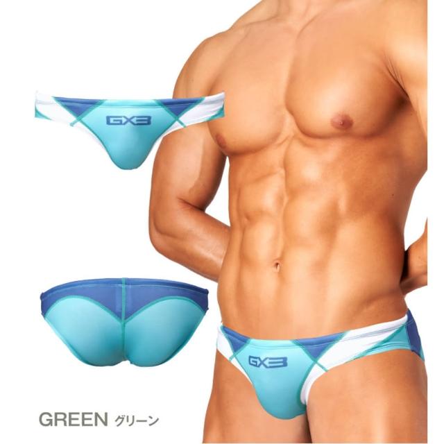 【GX3】日本GX3 DOLPHIN 多彩拚色比基尼三角泳褲 競速型運動泳褲 1入 K2100
