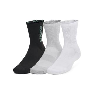 【UNDER ARMOUR】UA 男女同款 3-Maker 3pk 中長襪_1382025-002(黑色/灰色/白色)