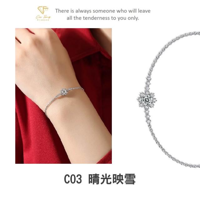 【CF Diamond】寵愛520｜2026新品上市｜momo獨家 (生日 禮物 1克拉 項鍊 戒指 耳環 手鍊 莫桑鑽 培育鑽)