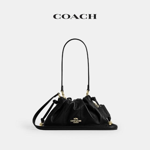 【COACH】蔻馳官方直營 FAYE 褶飾/絎縫/丹寧布單肩包 拉繩包-多色任選(CV529/CCZ54/CDE45)