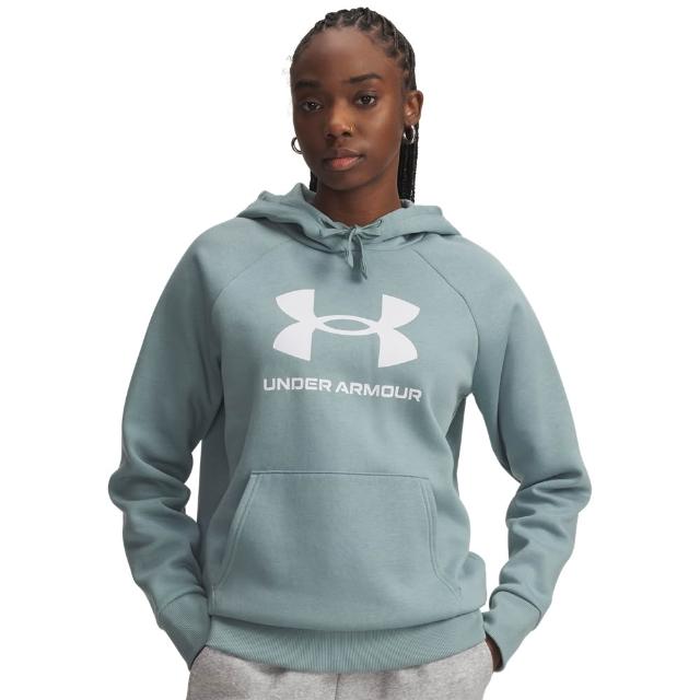 【UNDER ARMOUR】UA 女 Rival Fleece Logo 保暖長袖帽T/大學T(多款任選)