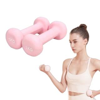 磨砂質感櫻花粉啞鈴1kg-2入(抗摔 可水洗 健身啞鈴 瑜珈 運動 跳操 韻律 居家 女性)