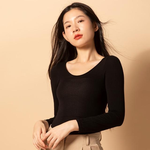 【蒂巴蕾】2件-石墨烯發熱衣 薄款 衛生衣 保暖衣(女 MIT 長衛生衣 內搭上衣 透氣 圓領 長袖)