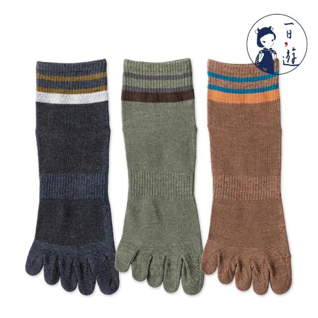 【NicoFun 愛定做】6雙 英倫風 中筒 五趾襪 透氣襪 高爾夫球襪 五指襪 樂福鞋 紳士襪(男襪25-27cm)