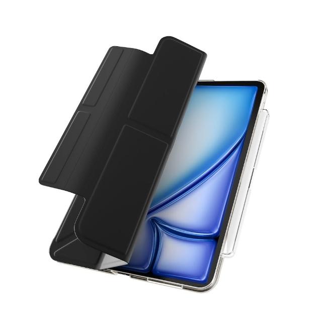 【MAGEASY】2026 iPad Air 11吋 Facet 全方位支架透明背蓋保護套（筆槽款）(支援2025-24 iPad Air 11吋)