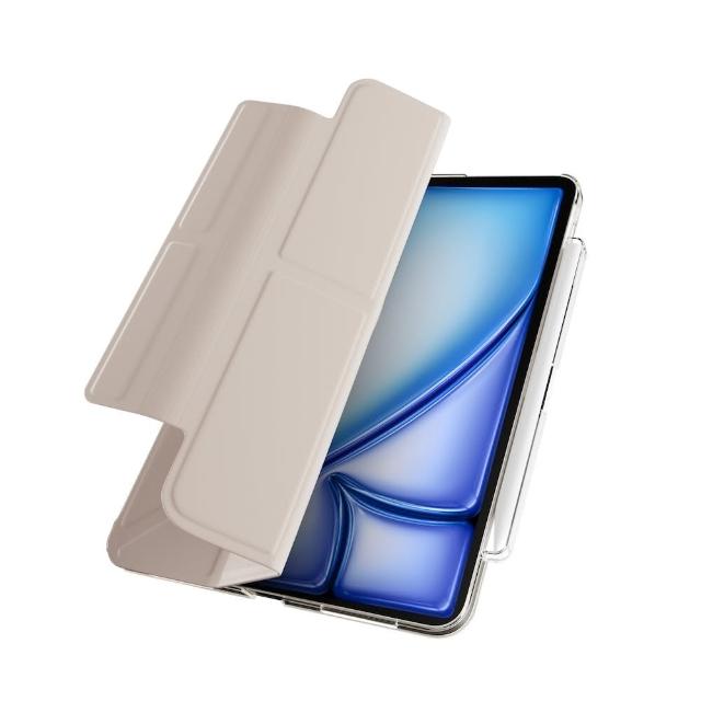 【MAGEASY】2026 iPad Air 11吋 Facet 全方位支架透明背蓋保護套（筆槽款）(支援2025-24 iPad Air 11吋)