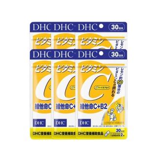 【DHC】維他命C+B2 30日份 6入組(60粒/包 銷售冠軍/補足元氣/養顏美容/維生素C/維他命B)