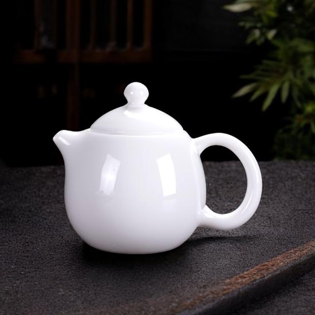 【美味好伙伴】羊脂玉瓷龍蛋壺220ml(高白瓷 茶具 茶壺 泡茶壺 茶杯)
