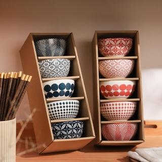 13182895 OL 【渥思】日式手繪陶瓷碗禮盒-2盒組(餐具 瓷器碗盤 飯碗 入厝禮 一盒5入碗)