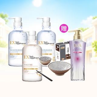 【LUX 麗仕】日本製髮的補給 胺基酸洗髮精/護髮乳450gx3入(絲蛋白/膠原蛋白/角蛋白/冰河水)