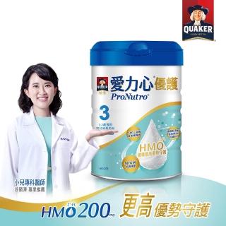 【QUAKER 桂格】愛力心優護幼兒成長奶粉800g*1罐(3號 1-3歲幼兒適用 無添加蔗糖)