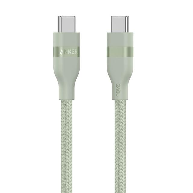 【ANKER】三入組 官方授權直營 A82E2超軟充電線Type-C 240W1.8m(黑白綠/Type-C/安卓/iPhone16/筆電/Switch)
