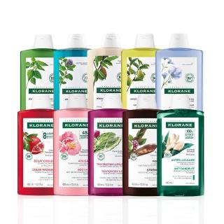 【KLORANE 蔻蘿蘭】官方直營 任選3入植萃洗髮精400ml(養髮/控油/護色/修護/澎鬆/涼感/舒敏/淨透/保濕/抗屑)