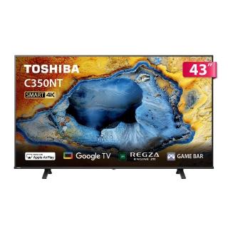 電腦螢幕 【TOSHIBA 東芝】家電快配★REGZA 43型4K Google TV液晶顯示器(43C350NT)