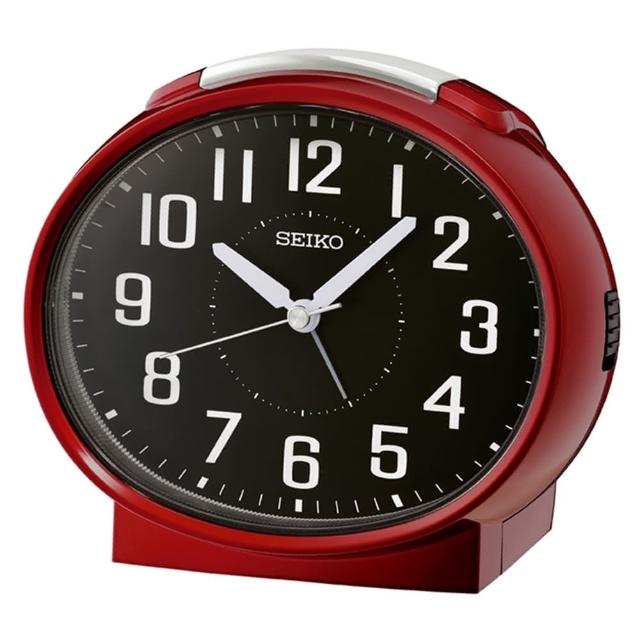 【SEIKO 精工】超靜音滑動式秒針大數字防貪睡鬧鐘-3色可選 送禮 禮物(QHK059A/QHK059G/QHK059R/速)