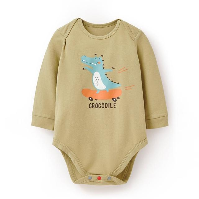【mamaway 媽媽餵】BABY Q彈棉質長袖包屁衣 Q狗  多款任選(寶寶包屁衣、嬰兒連身衣)