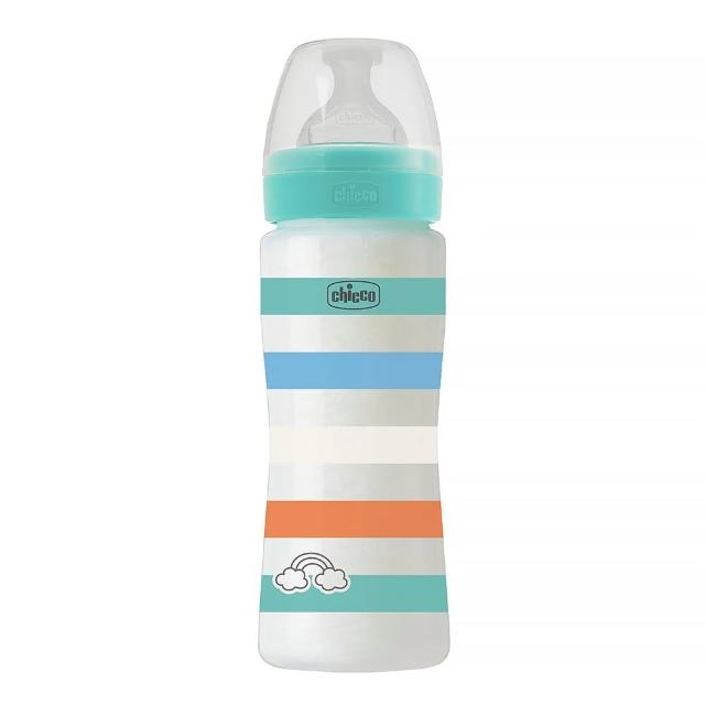 【Chicco 官方直營】舒適哺乳-矽膠PP特大奶瓶330ML-快速流量(適用4m+)