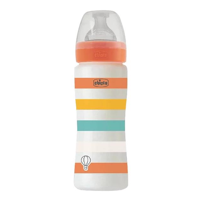 【Chicco 官方直營】舒適哺乳-矽膠PP特大奶瓶330ML-快速流量(適用4m+)