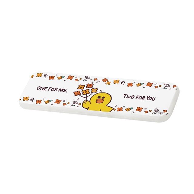 【SONA森那家居】LINE Friends 花朵系列- 硬式珪藻土洗漱墊 台灣製造 吸水 珪藻土 杯墊(24x8x0.9 cm)