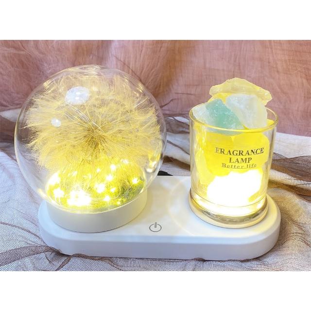 【OSTARA FLORIST 奧斯塔拉花藝】巨型療癒系蒲公英玻璃燈飾 有精油擴香功能(永生花、居家生活、節日送禮)