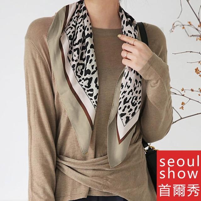 【Seoul Show 首爾秀】買一送一 70x70cm大方領巾仿真蠶絲緞面披肩頭巾雪紡圍巾絲巾