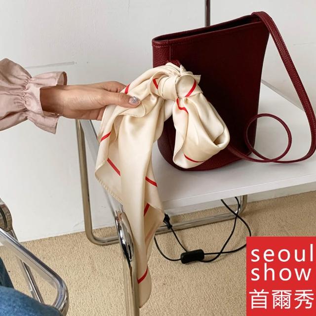 【Seoul Show 首爾秀】買一送一 70x70cm大方領巾仿真蠶絲緞面披肩頭巾雪紡圍巾絲巾