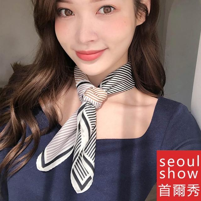 【Seoul Show 首爾秀】買一送一 70x70cm大方領巾仿真蠶絲緞面披肩頭巾雪紡圍巾絲巾