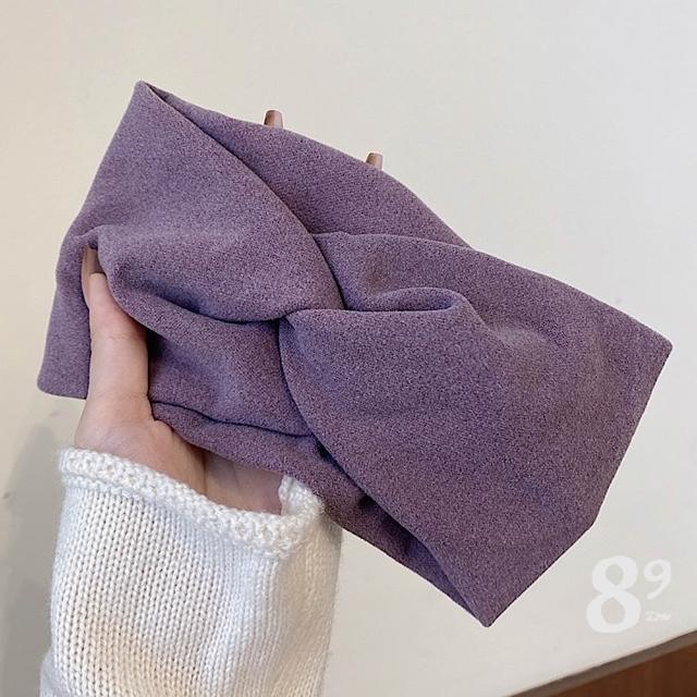 【89 zone】法式古典交叉氣質寬氣質 髮飾 頭飾 飾品  造型器 編髮器 頭巾 髮束 髮帶 1 入(啡/卡其/灰)