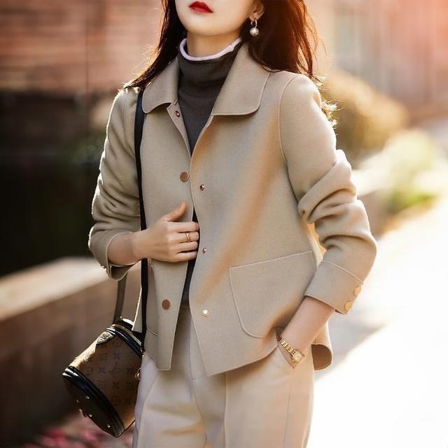 【初色】小香風毛呢大衣外套女外套-15款任選-31082(M-2XL可選)