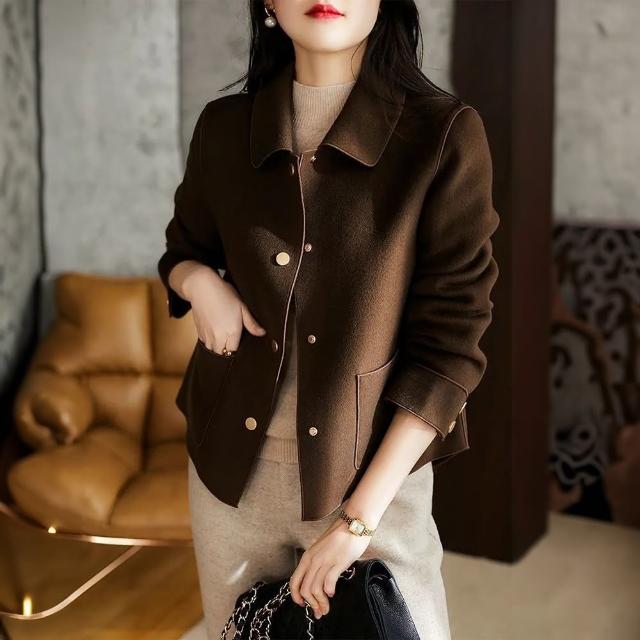 【初色】小香風毛呢大衣外套女外套-15款任選-31082(M-2XL可選)