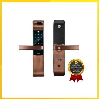 【Yale 耶魯】YDM-7116A 手把式智能/電子鎖-玫瑰金(指紋│密碼│卡片│藍芽│Wifi│鑰匙/送安裝)