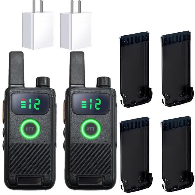 【u-ta】加碼贈充電器-超薄機身充電式迷你無線對講機TK1(2入組-2個電池款)