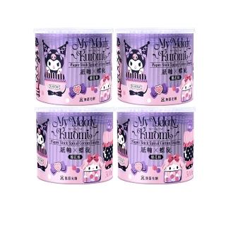 【SANRIO 三麗鷗】美樂蒂與酷洛米 紙軸螺旋棉花棒 300支X4盒 環保紙製軸桿 柔韌不易折斷