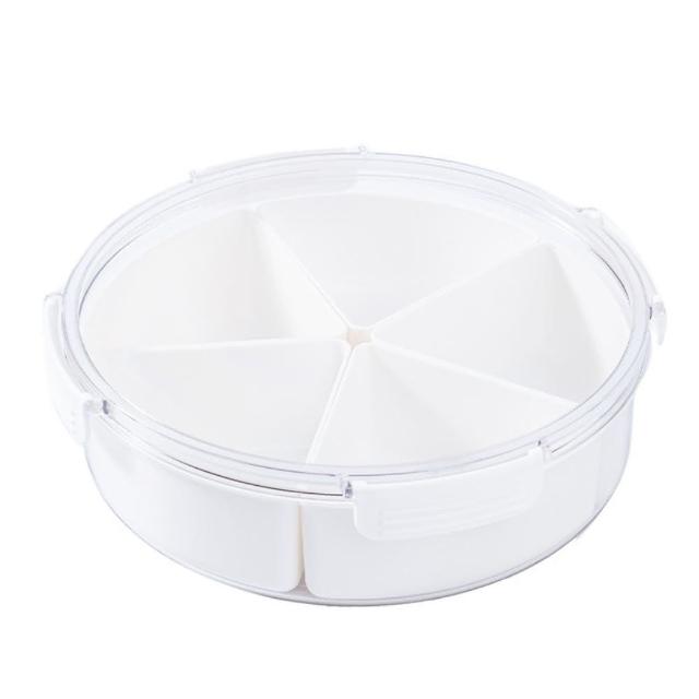 【茉家】食品級材質火鍋備料保鮮盒(圓型五格款1入)