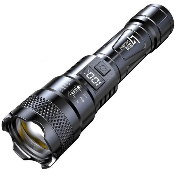 【Lele】戶外電顯強光爆亮手電筒 LED伸縮調光小手電筒 三段模式(登山/露營/居家/地震/颱風/Type C充電) 618