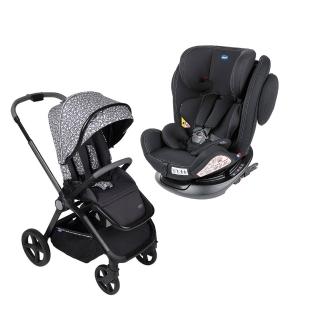 【Chicco 官方直營】Mysa時尚手推車限定版+Unico Plus  0123 Isofix安全汽座限定版(MOMO限定組合)