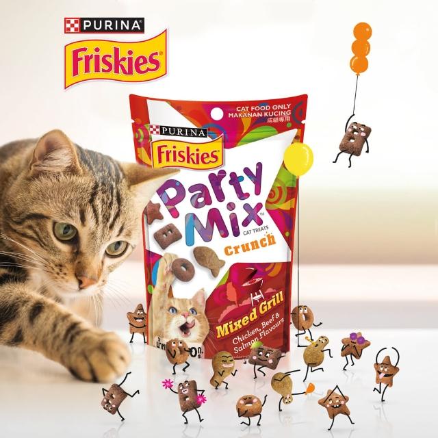 【Friskies 喜躍】Party Mix 香酥餅 60gx8包(貓零食 貓餅乾)