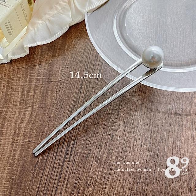【89 zone】法式復古優雅蝴蝶結 U型夾 髮夾 頭飾 飾品 髮插 盤髮器 髮簪 簪子 1 入(金/銀)