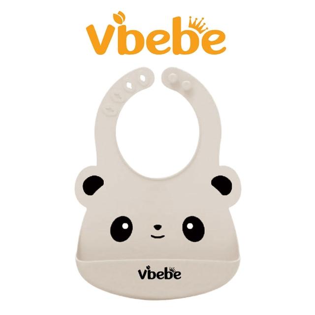 【Vibebe 官方直營】絲綢霧光圍兜(嬰兒圍兜 食品級矽膠 動物造型 立體口袋)